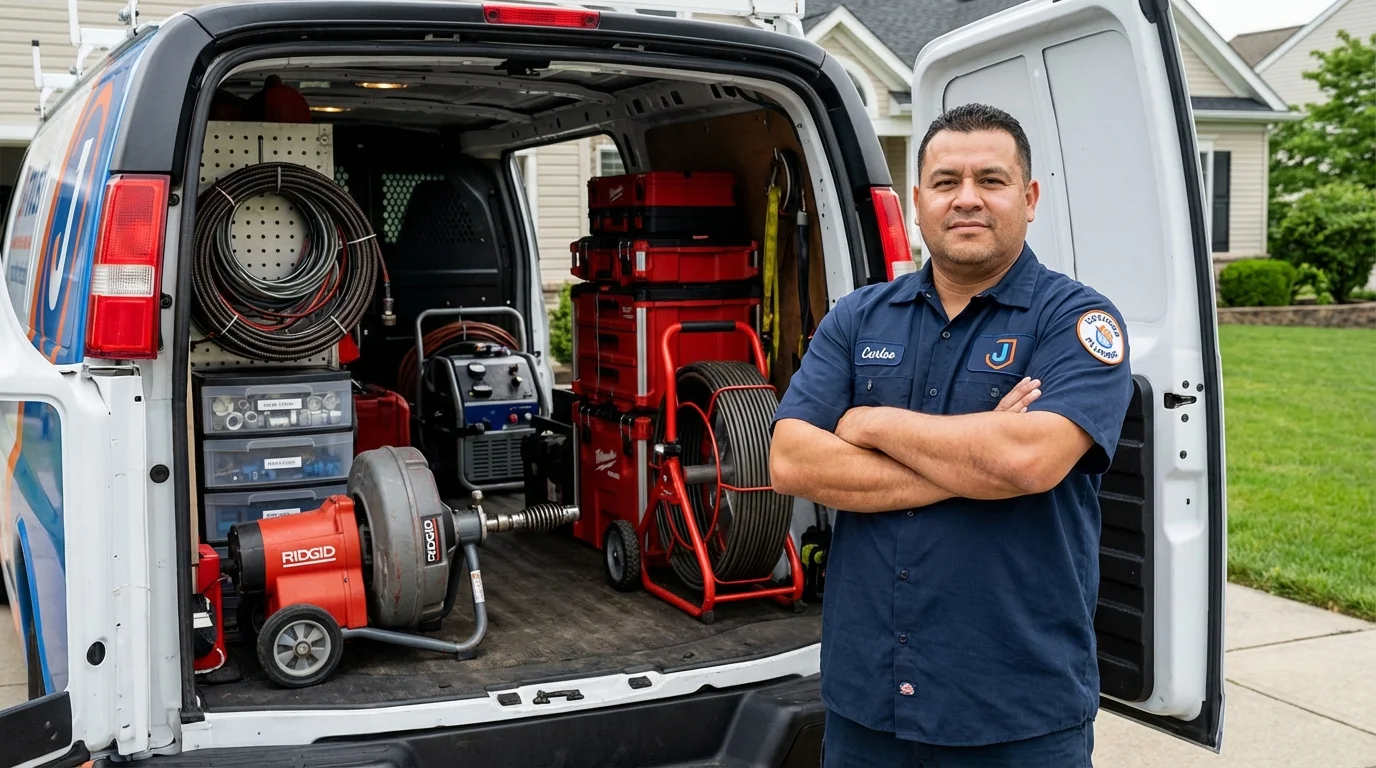 Professional drain cleaning equipment and Johns Plumbing LLC plumber in Clarkton