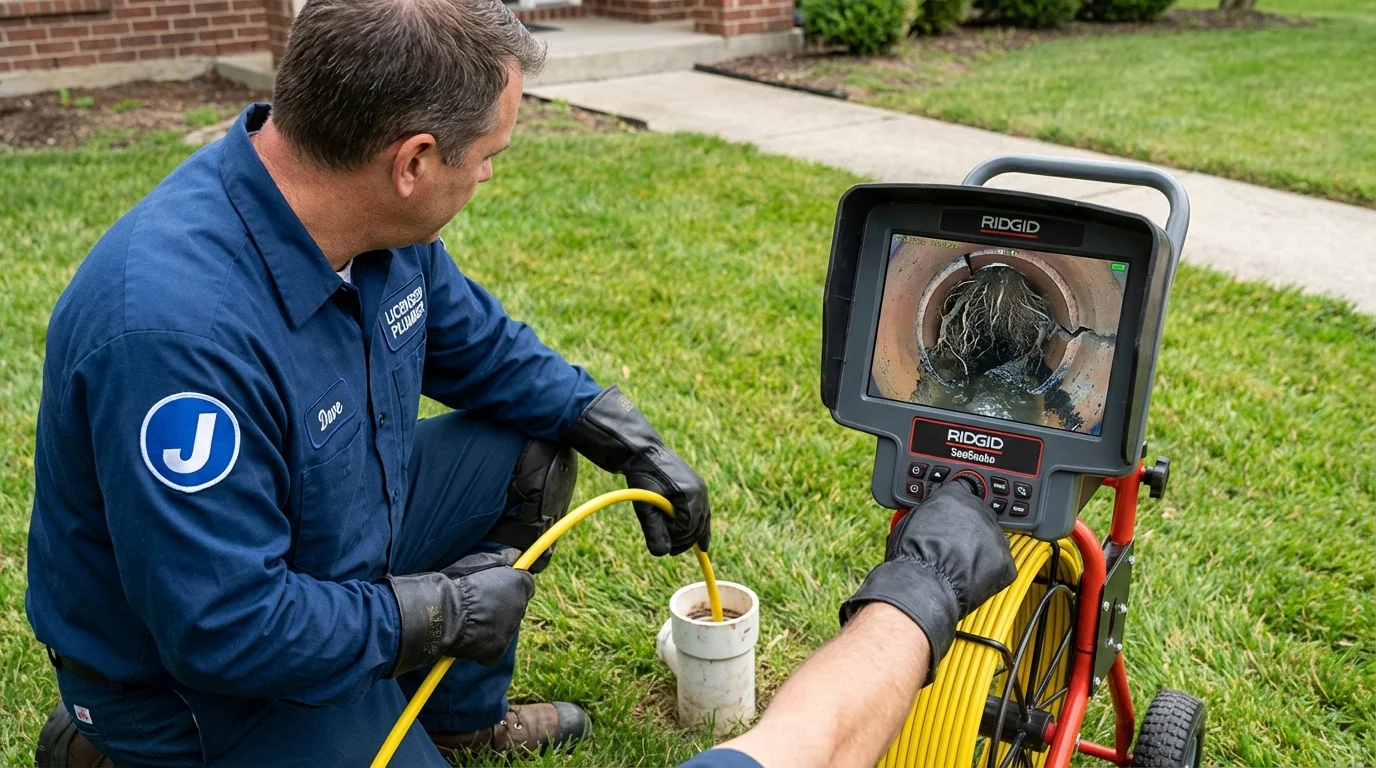 Sewer camera inspection being performed by Johns Plumbing LLC in Clarkton